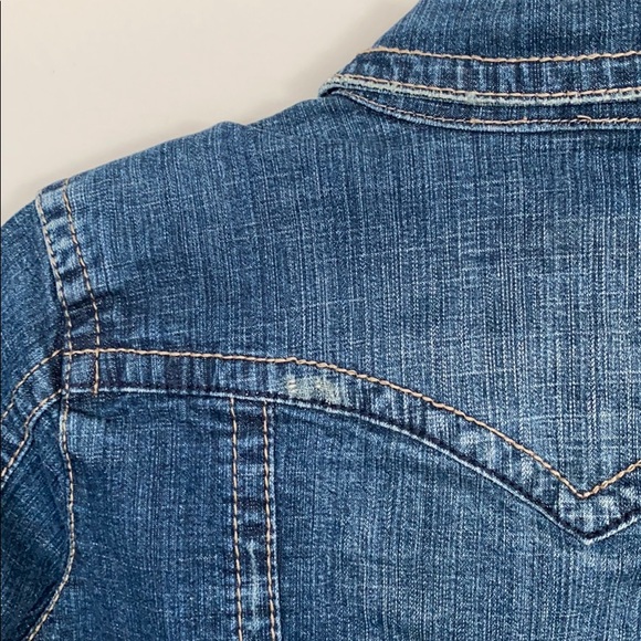 Stretchy cropped denim jacket - Picture 4 of 6